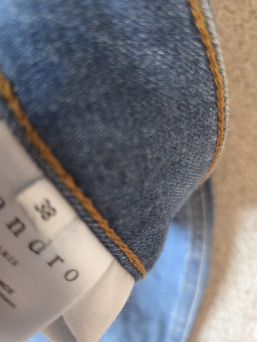 Sandro Button Hem Skinny High Rise Jeans - Picture 5 of 7